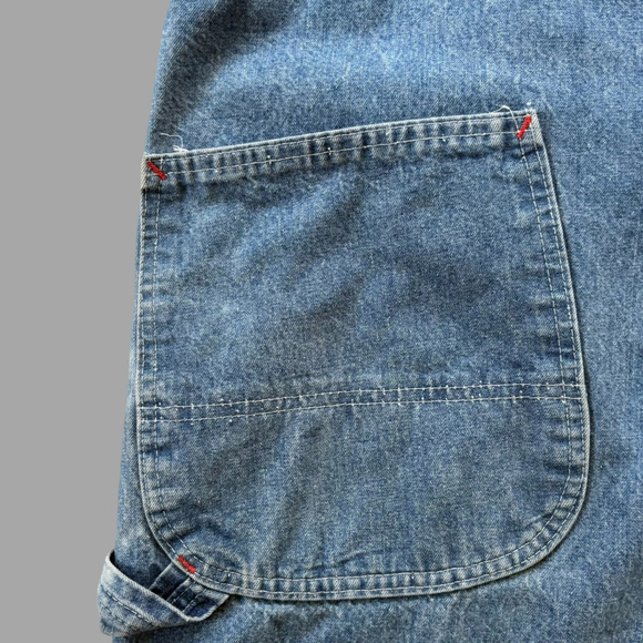 Big Mac Vintage Denim Overall Shorts 80s Blue - Picture 16 of 16